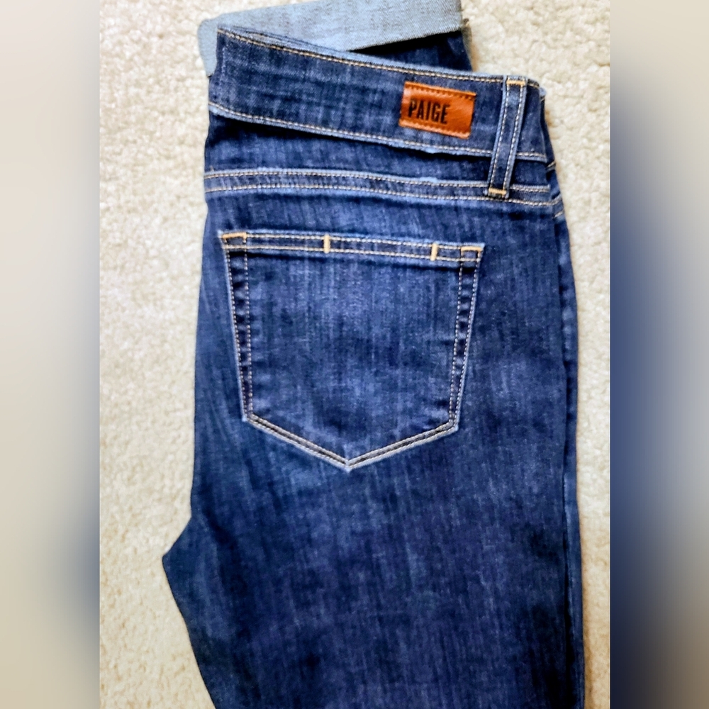 Paige Jeans Kylie Crop Women's Size 26 Blue Skinny Leg Stretch Dark Wash Denim